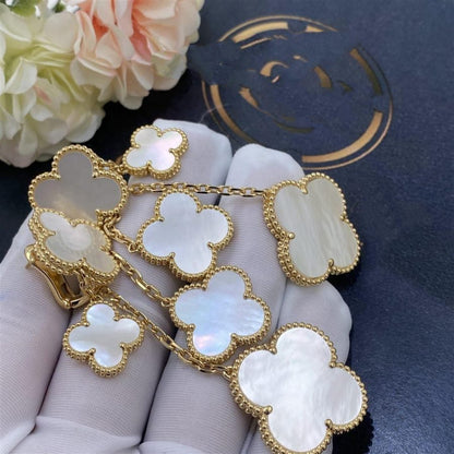 [Kismet Jewels ]CLOVER EARRINGS WHITE MOP 4 MOTIFS GOLD
