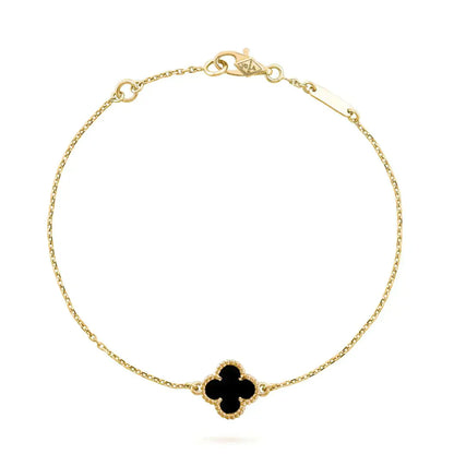 [Kismet Jewels ]CLOVER ONYX SINGLE FLOWER BRACELET