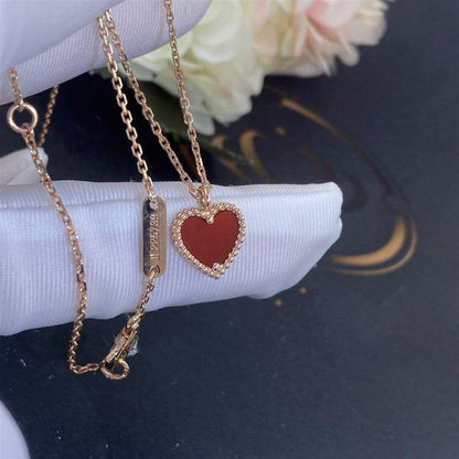 [Kismet Jewels ]SWEET CLOVER CARNELIAN HEART NECKLACE